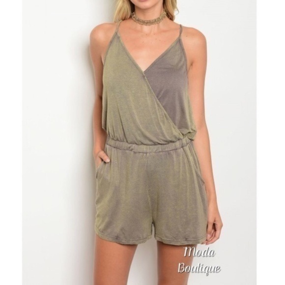 MINERAL WASH ROMPER - Picture 1 of 2